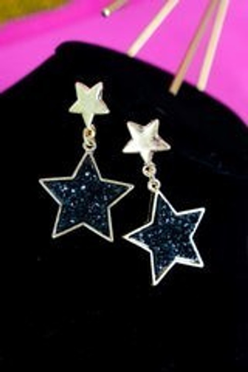 Star Of The Show Black Druzy Earrings