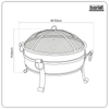 Dellonda Deluxe 2-in-1 Outdoor Fire Pit/Coffee Table with Drawstring Cover 93cm Antique Bronze Effect [DG237]