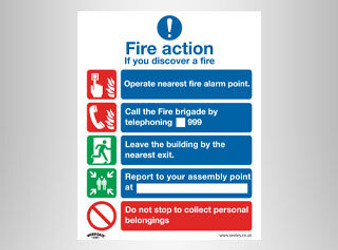 Fire Action Safety Signs Fire Action Safety Signs