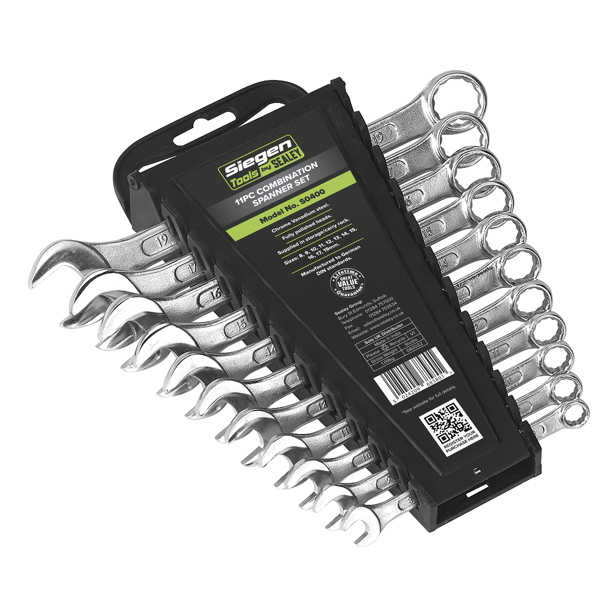 11 PC. Metric Combination Wrench Set