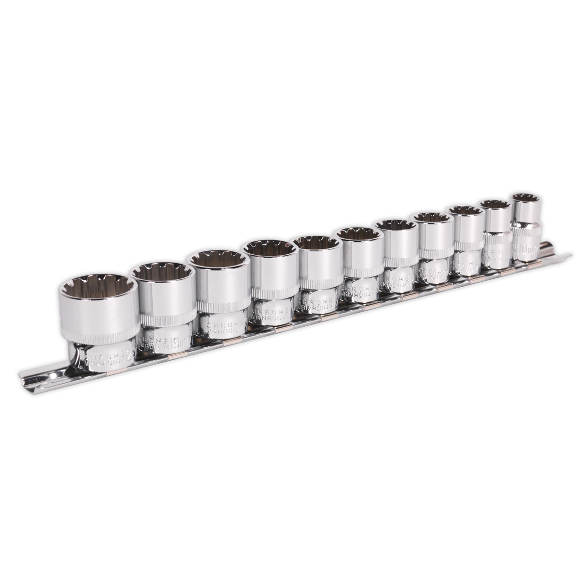 OEM Tools 11-Piece 3/8" SAE Socket Set – Hard Chrome Finish, No-Slip Grip - View #5