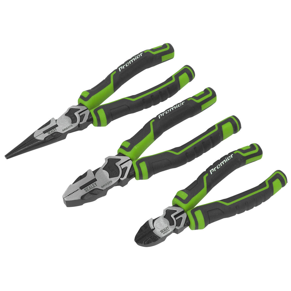 Pliers Set 3pc High Leverage - Hi-Vis Green | AK8376HV | Sealey