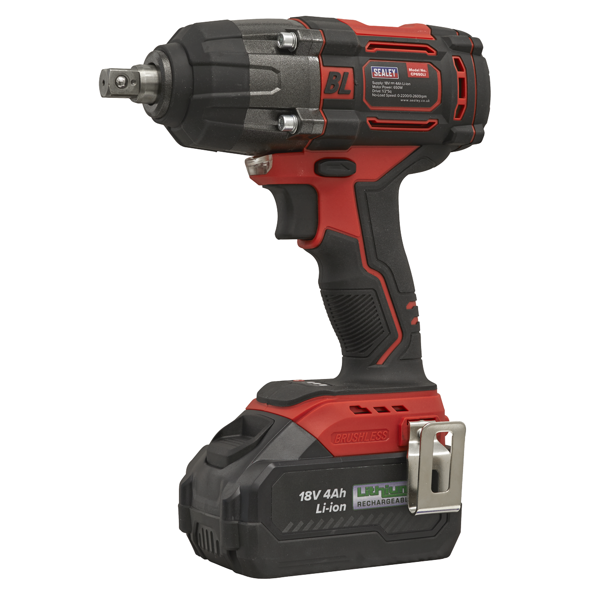 Cordless Impact Wrench 650Nm 18V 4Ah Lithium-ion 1/2