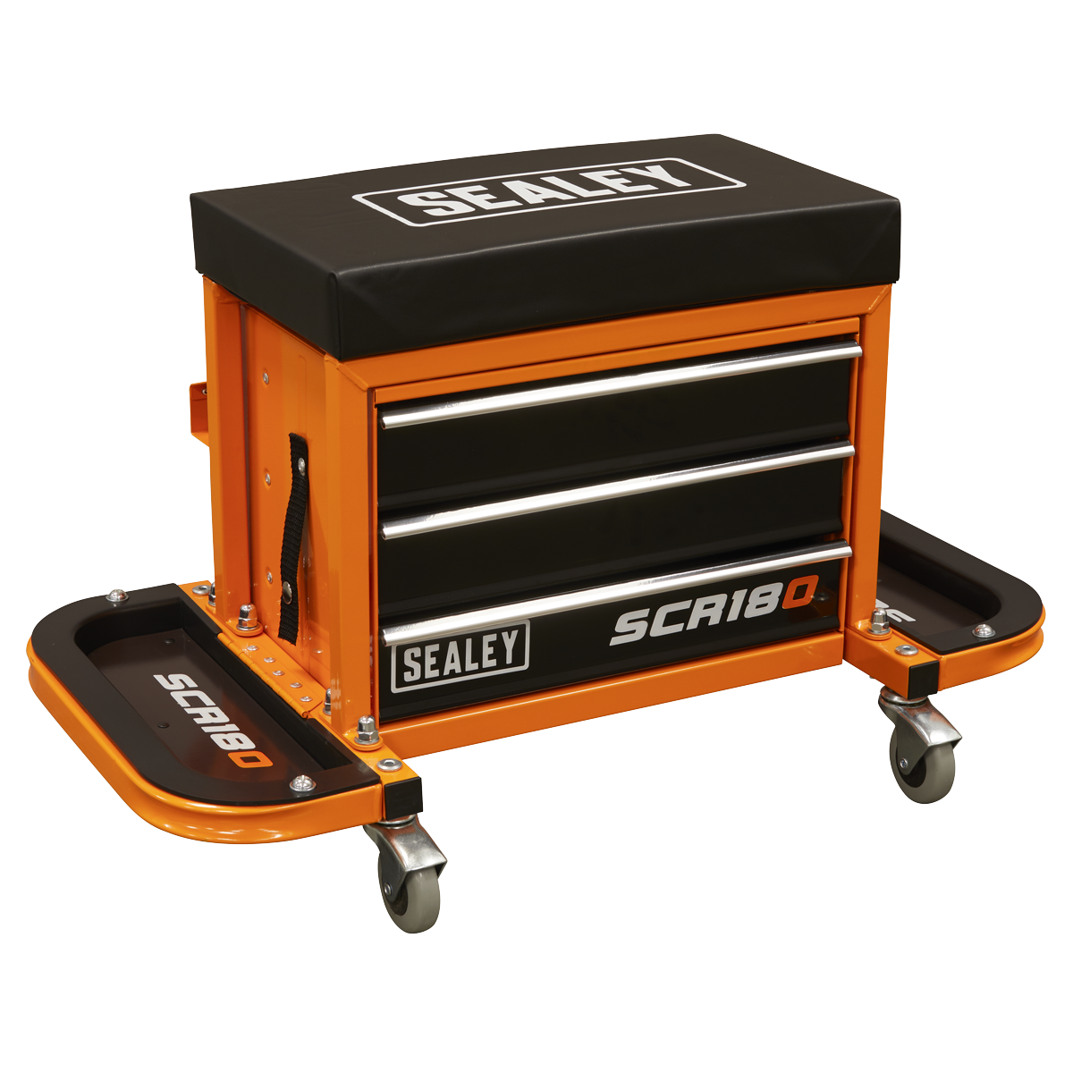 Mechanic's Utility Seat & Toolbox - Orange | SCR18O | Sealey
