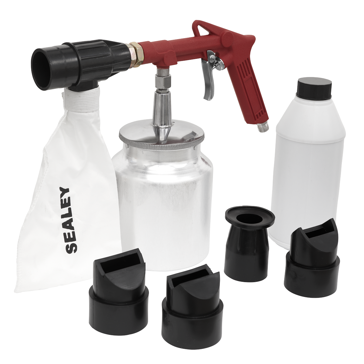 10 Gallon Air Sandblaster Tank Kit - Includes Hose, Nozzle, Hood & Regulator - 120 PSI Max - Portable Sand Blasting 5 thumbnail image