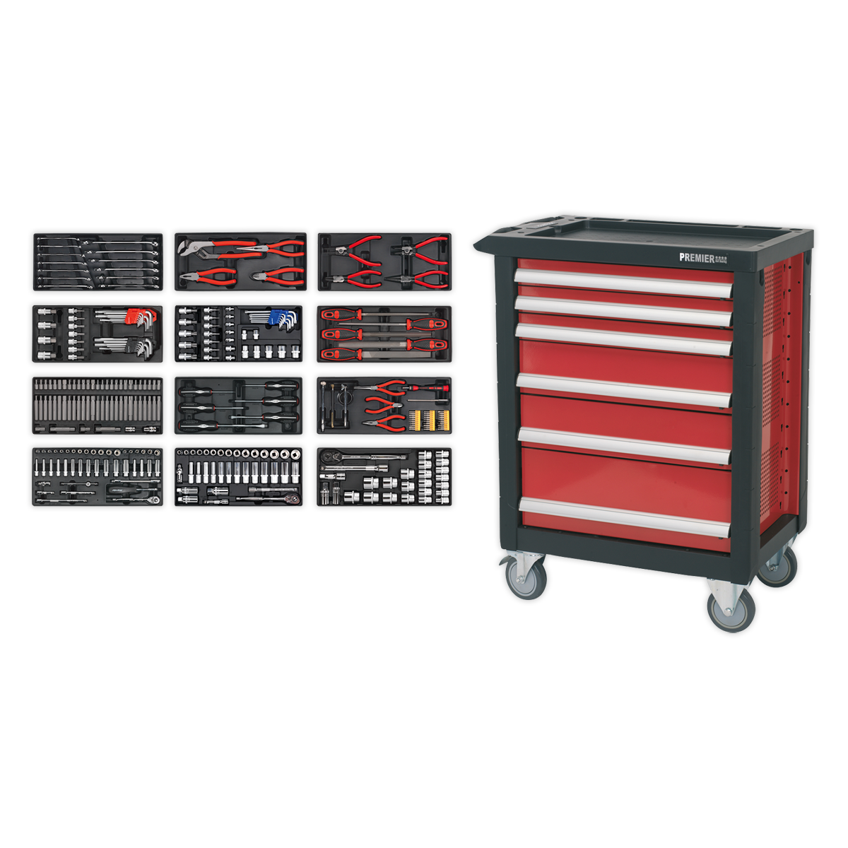 Rollcab 6 Drawer Ball-Bearing 298pc Tool Kit | AP2406TBTC01 | Sealey