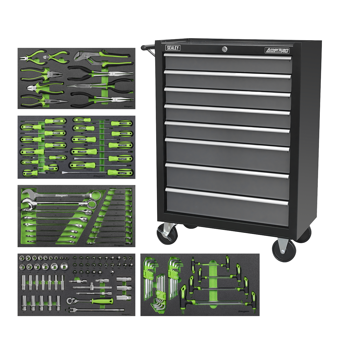 Rollcab 8 Drawer with 145pc Tool Kit | AP35TBCOMBO3 | Sealey