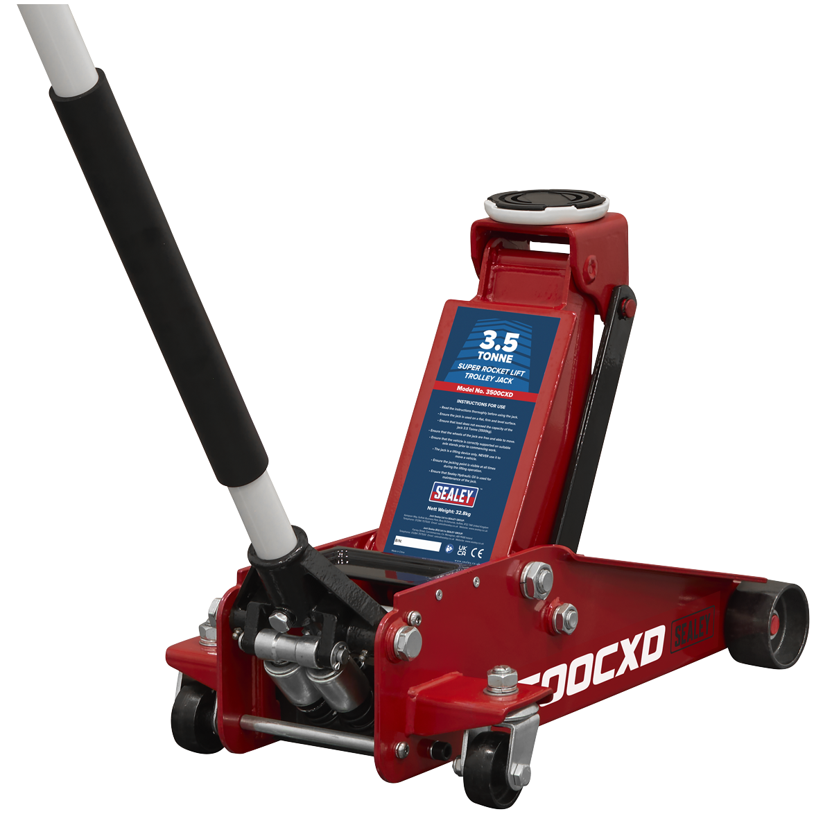 Trolley Jack with Super Rocket Lift 3.5 Tonne | 3500CXD | Sealey