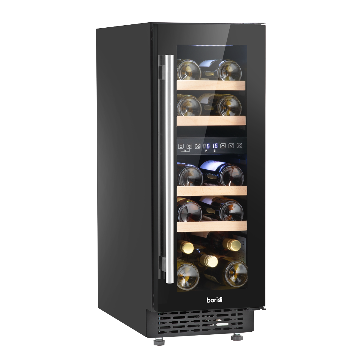 17 Bottle 30cm Dual Zone Wine Cooler with Touch Screen Controls
