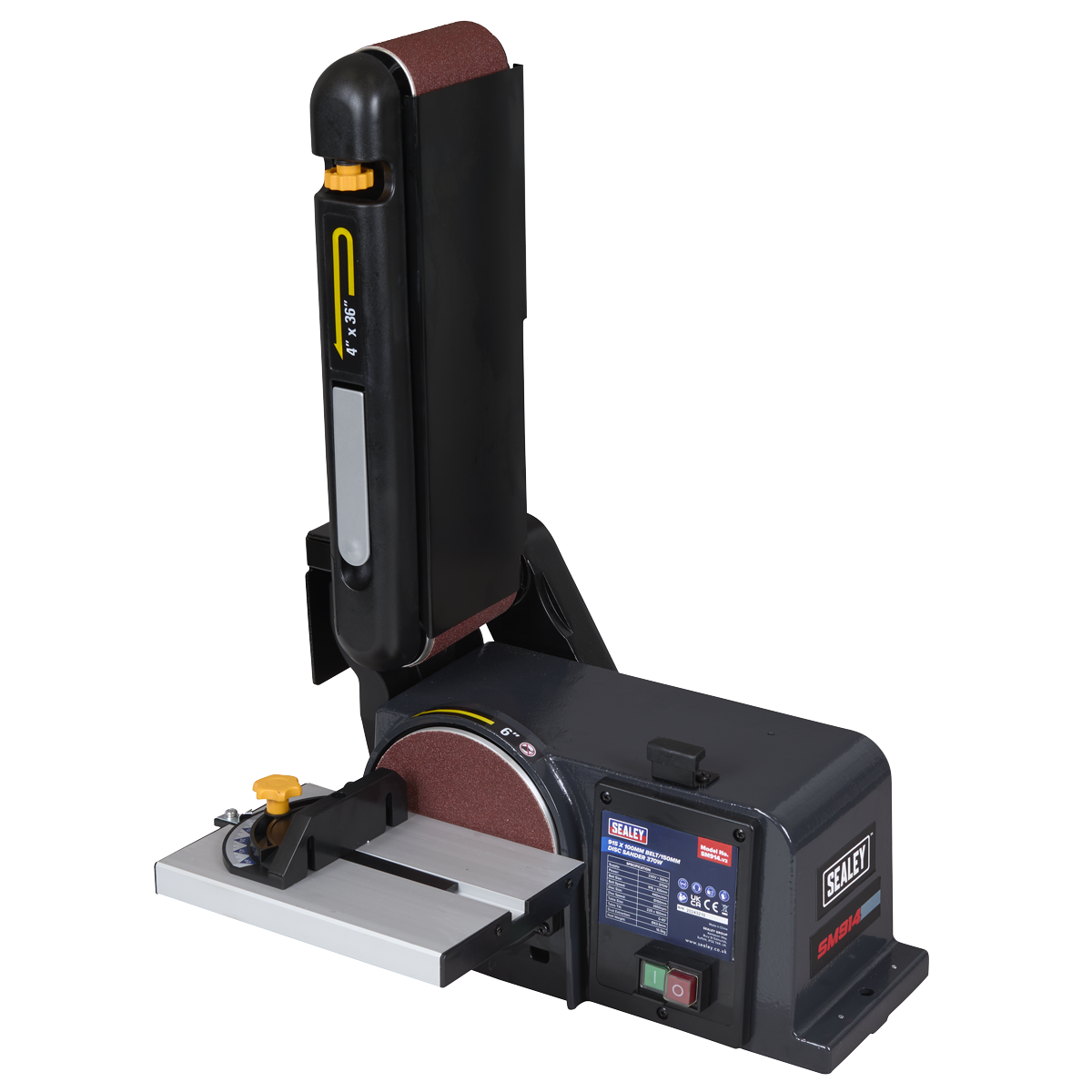 Belt/Disc Sander 915 x 100mm/150mm 370W/230V SM914 Sealey