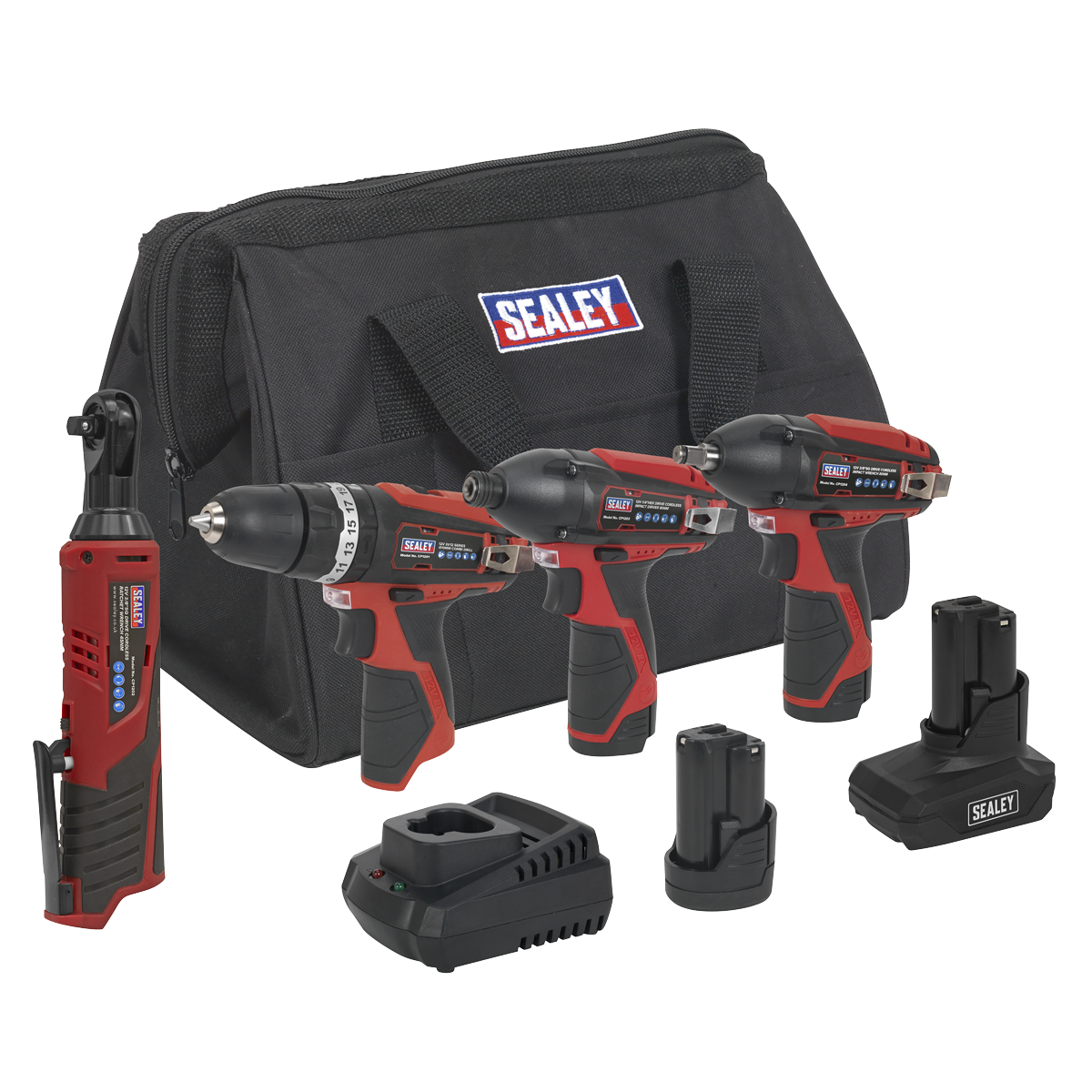 x 12V SV12 Series Cordless Power Tool Kit CP1200COMBO Sealey