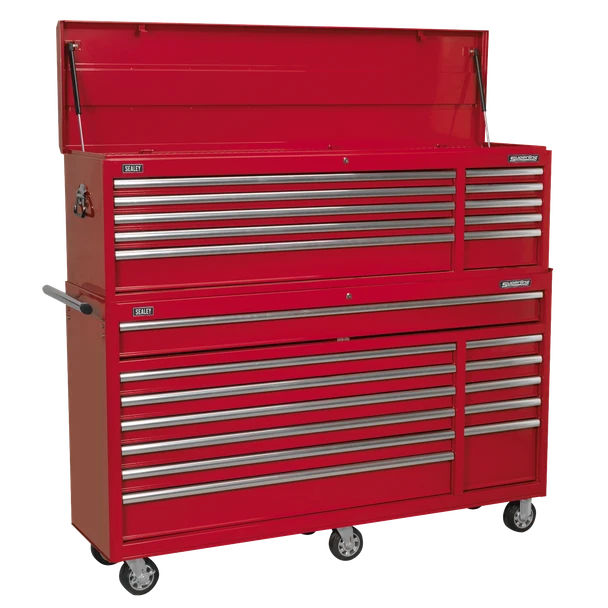 Sealey Sealey AP66COMBO2 Topchest & Rollcab Combination 23 Drawer with Ball Bearing Slides - Red