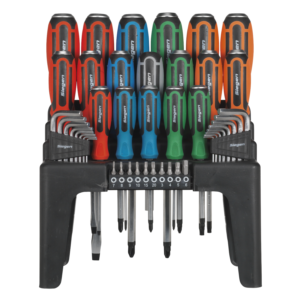 thumbnail image 2 of Siegen 44-Piece Hammer-Thru Screwdriver & Bit Set – Hex Keys, Bits, Durable Tool Kit S01106 2 of 11