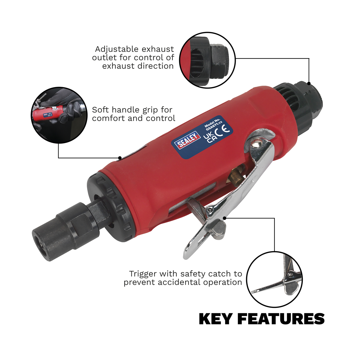 Air Die Grinder | GSA671 | Sealey