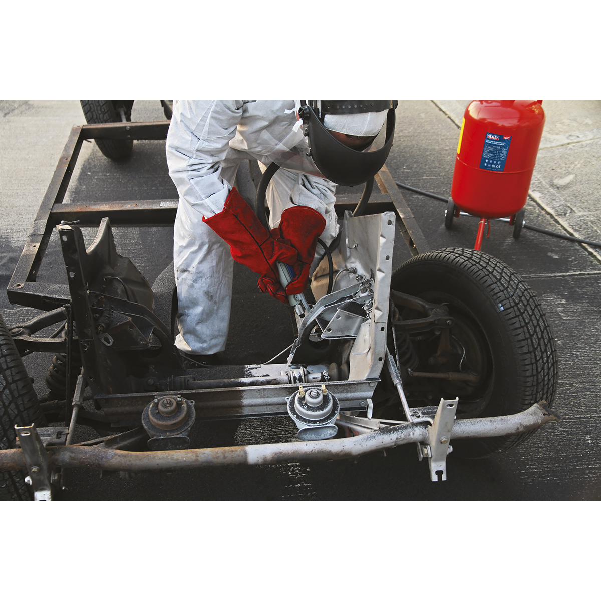 37L Shot Blaster with Water Trap & Wheels | SB997 | Sealey