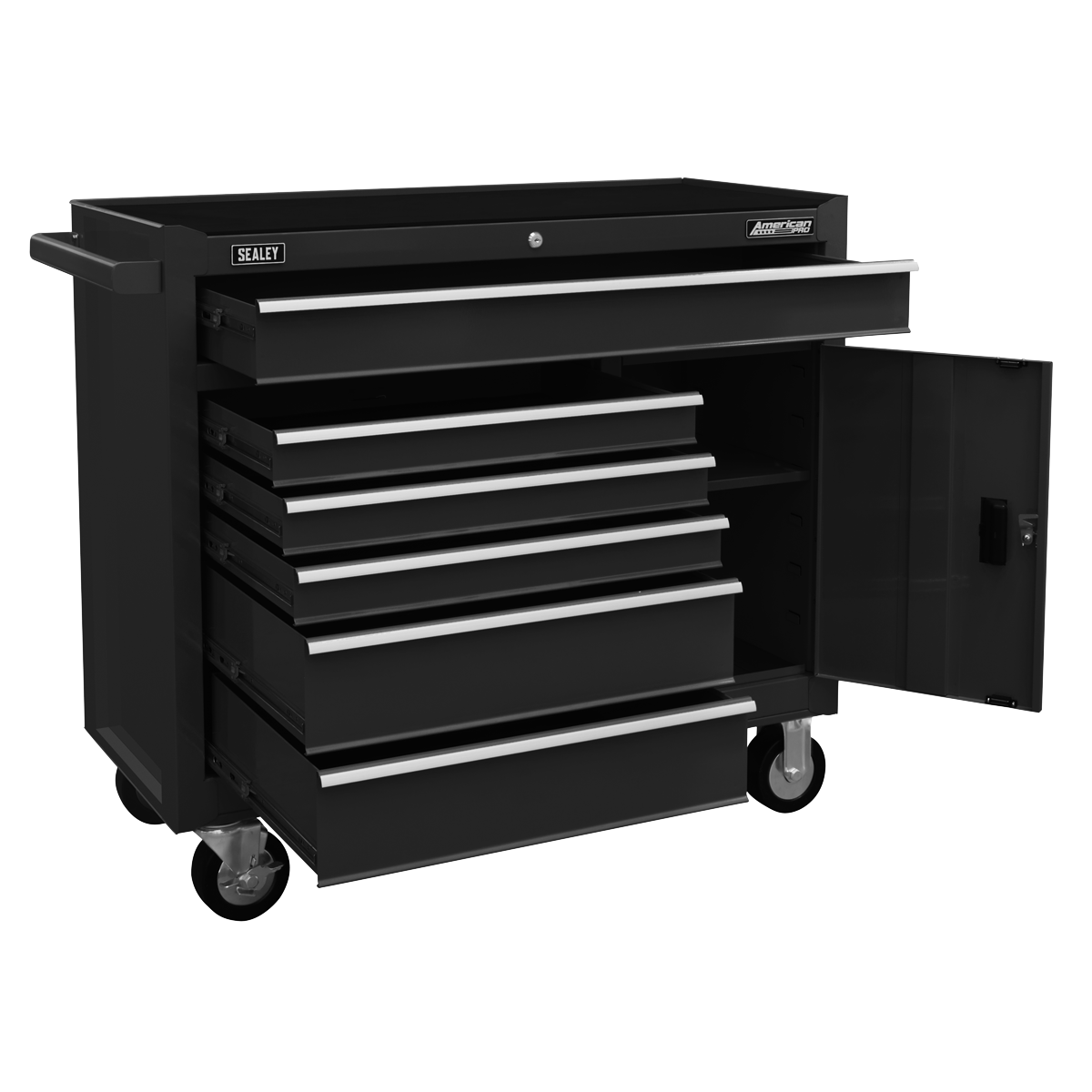 Rollcab 6 Drawer with Ball Bearing Slides - Black | AP4106B | Sealey