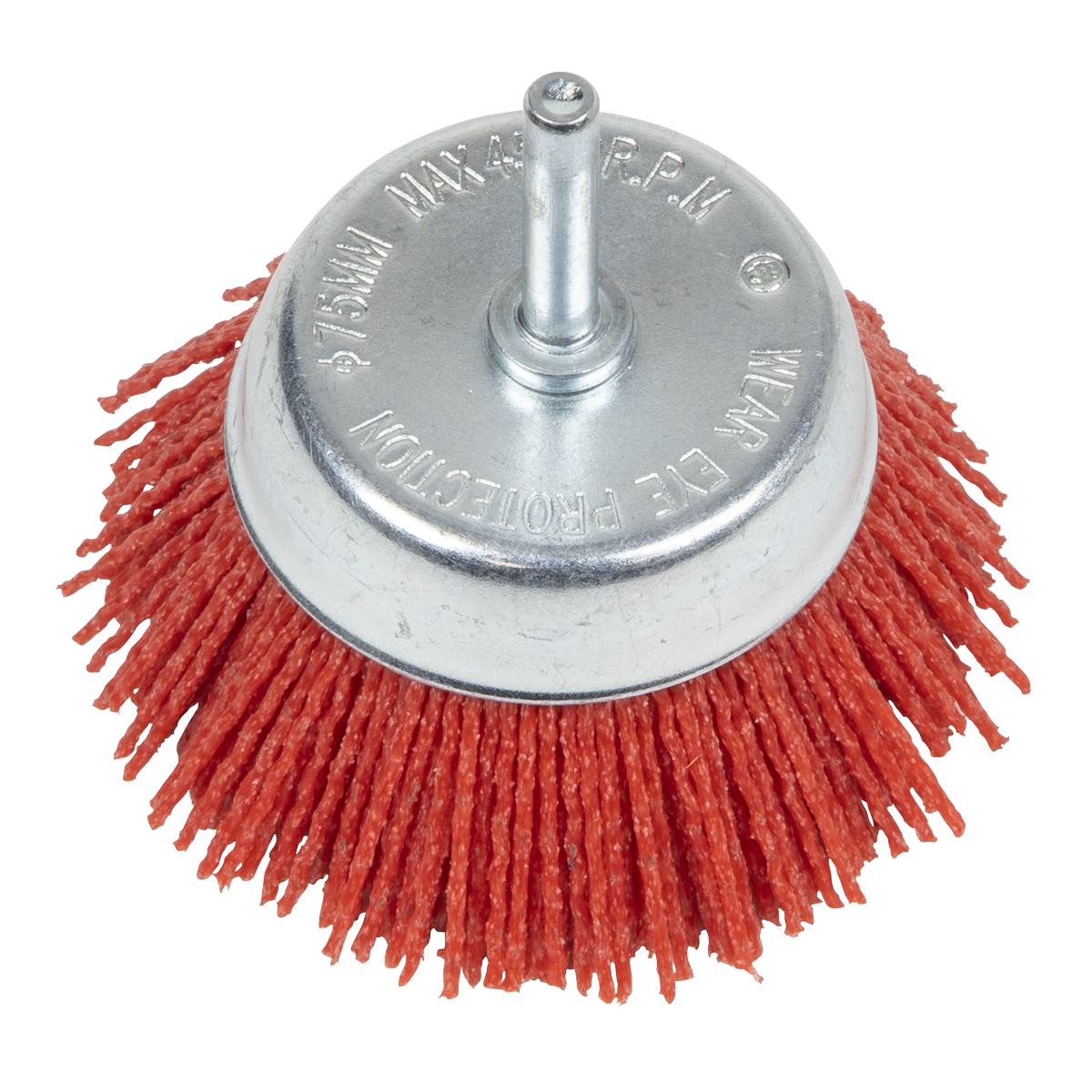 4" Abrasive Filament Nylon Bristle Cup Brush, 5/8", 1/4" Sanding