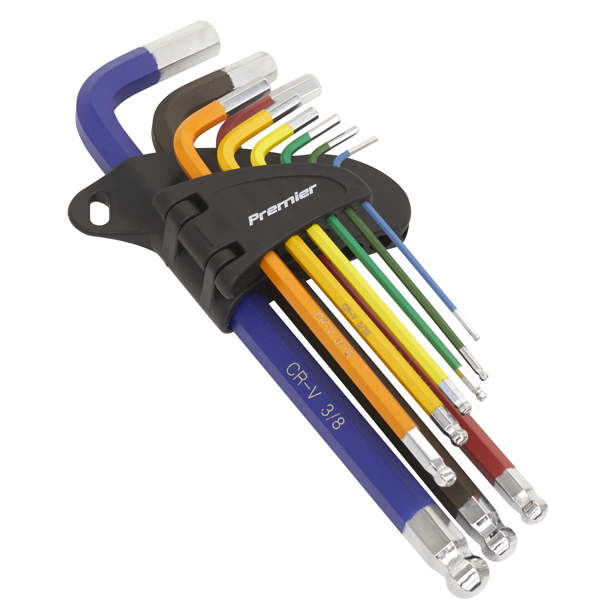 Ball-End Hex Key Set 9pc Long Colour-Coded | AK7197 | Sealey