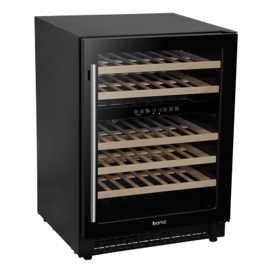 Baridi 46 Bottle Undercounter Dual-Zone Wine Fridge - Black | DH79 | Baridi