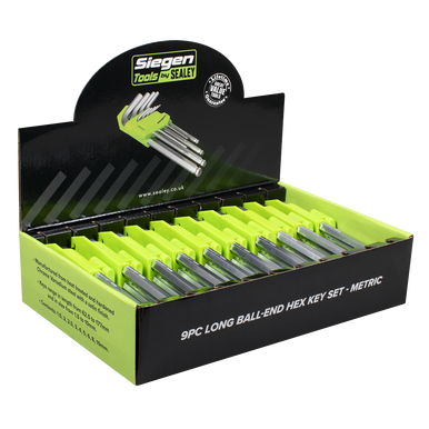 Sealey Siegen Long Ball End Hex Key Set 9pc Display Box of 10 S01263 main image 0