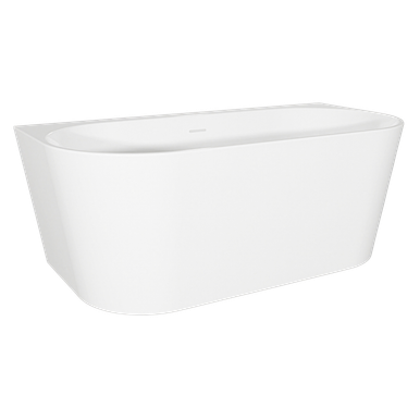 Back-to-Wall Bath Slim Rim, Overflow System - Gloss White | DH422 | Baridi