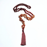 Reiki Charged- Aventurine Gemstone Mala with Orange Hand Knotted Cord