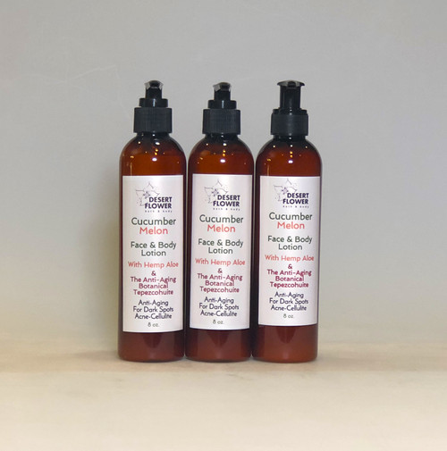 Body Lotion - Cucumber Melon Face & Body Lotion With The Anti-Aging Botanical Tepezcohuite 8 oz Body Lotion - Cucumber Melon Face & Body Lotion With The Anti-Aging Botanical Tepezcohuite 8 oz