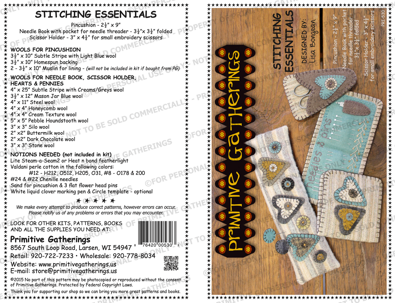 Stitching Essentials PRI-530 - Primitive Gatherings Quilt Shop