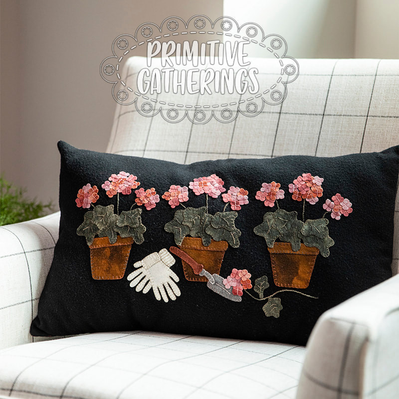 Geranium Baskets PRI-185 - Primitive Gatherings Quilt Shop