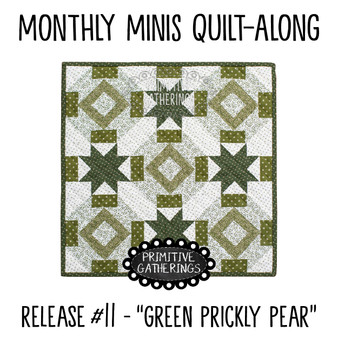 Monthly Minis QAL Quilt #11 Green Prickly Pear Mini Quilt PRI-2091