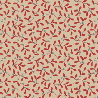Tilda Merry Little Christmas 100623 Mistletoe Red One Yard