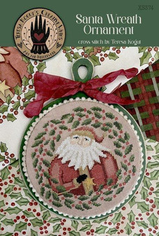 Santa Wreath Ornament Cross Stitch