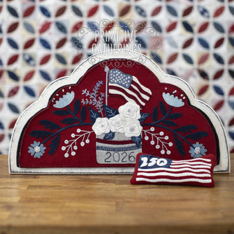 Red White and Bloom March Wool Box Board PREORDER