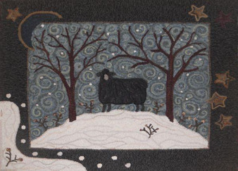 January Sheep Rug Hooking Kit by Carol Endres