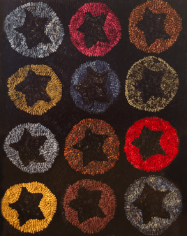 Stars in Circles Rug Hooking Kit by Polly Minick