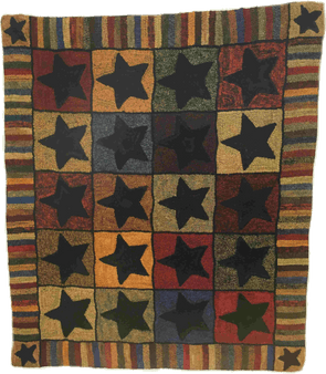 Folk Art Stars Rug Hooking Kit by Polly Minick
