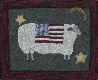 Flag Day Sheep Rug Hooking Kit by Barbara Carroll