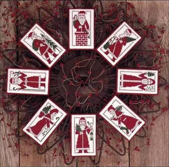 Redwork Santas Cross Stitch