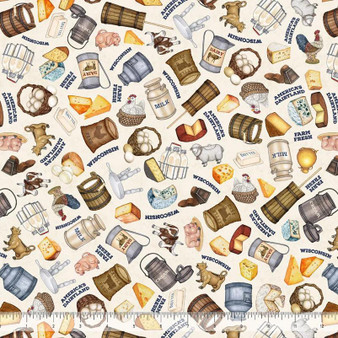 All Wisconsin Shop Hop 2600 31779E Light Cream One Yard