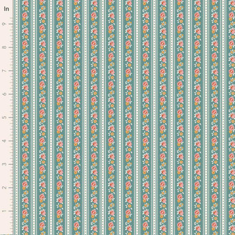 Tilda Village Life 100690 Agnes Teal One Yard