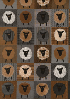 Multi Wooly Sheep 49108 12F One Yard PREORDER ($14.49/yard)