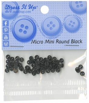 Micro Mini Round Black Buttons