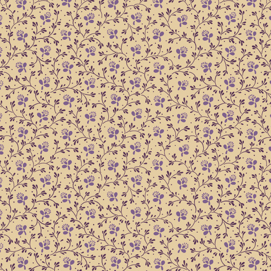 I Love Purple R330695 Cream One Yard