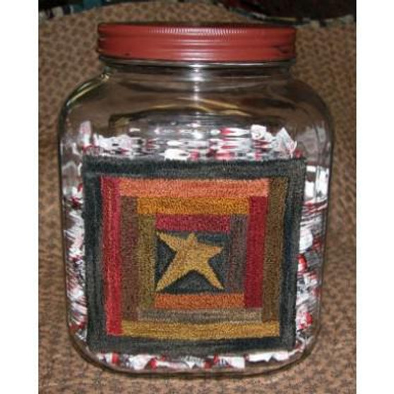 Log Cabin Candy Jar Punch Needle PRI-415