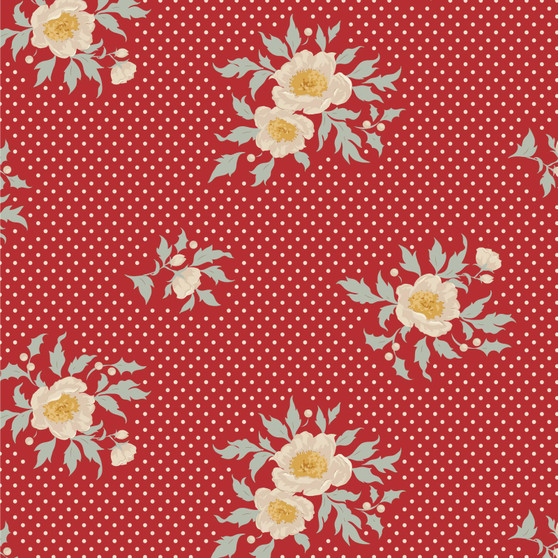Tilda Merry Little Christmas 100624 Joy Red One Yard