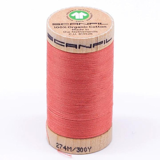 Burnt Coral 30wt Organic Cotton Thread 300Yd