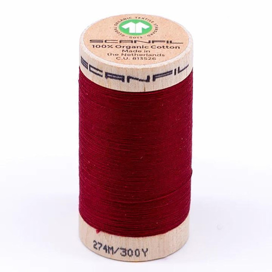 Crimson 30wt Organic Cotton Thread 300Yd