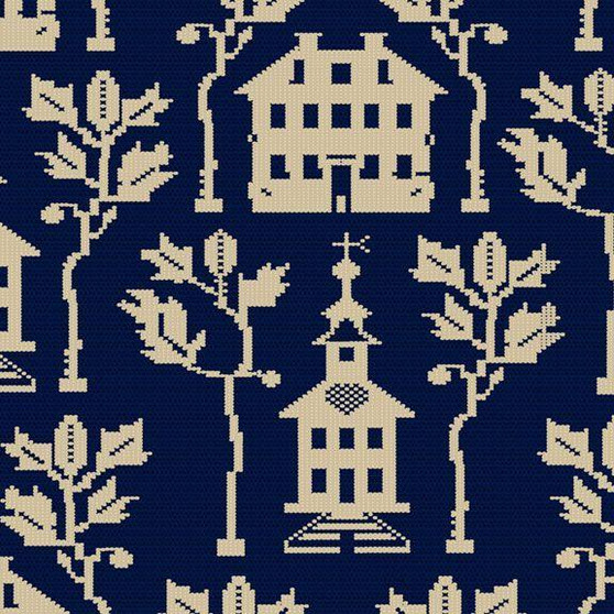 Indigo Schoolhouse R221692D Navy One Yard