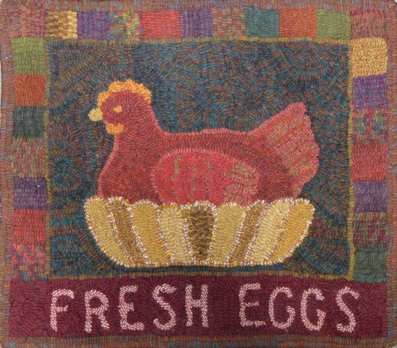 Fresh Eggs Rug Hooking Kit by Edyth O'Neill
