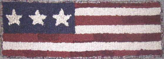 Three Star Flag Rug Hooking Kit by Warren Kimble